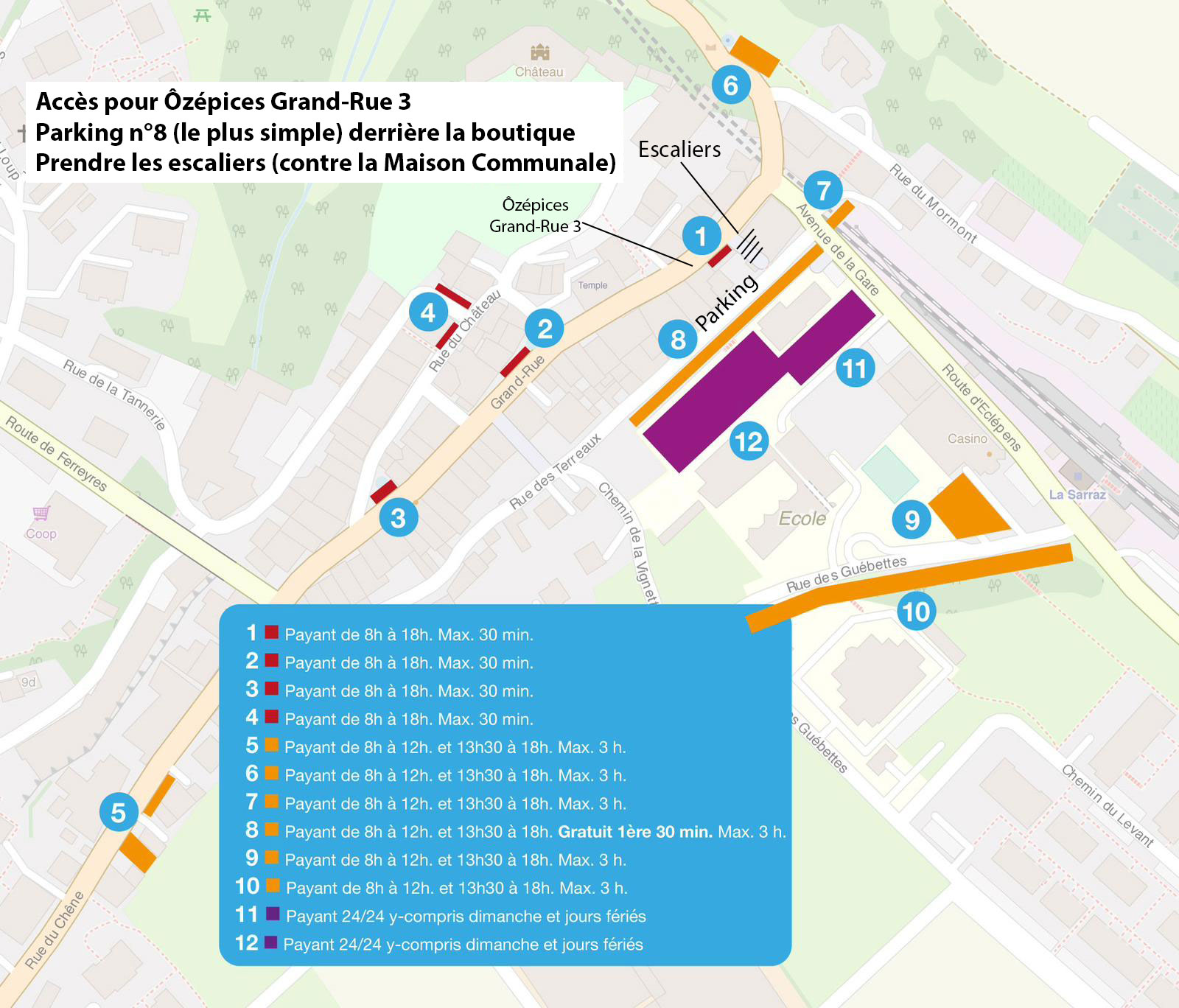 PLAN PARKING LA SARRAZ